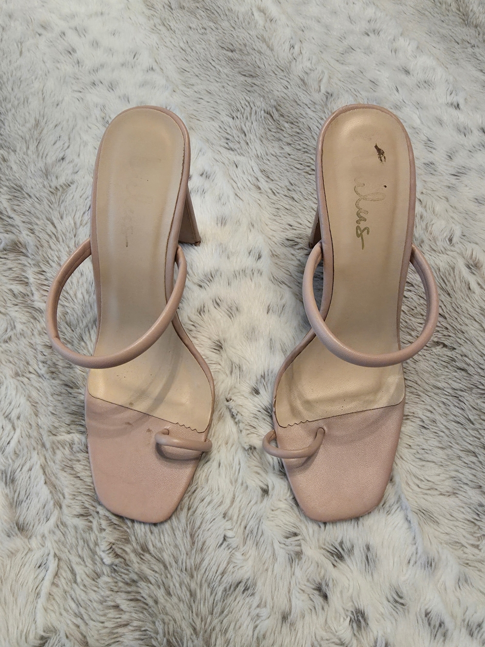 Blush Pink Strappy High Heel Mules 7.5 - Picture 5 of 7